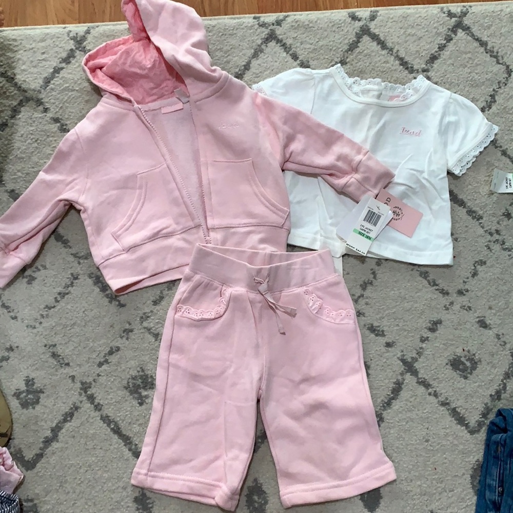 IZOD 3 pc baby girls jogger set 18m NWT